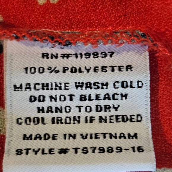 Collective Concepts Red Yellow & Blue Floral Krissa Keyhole Halter Blouse Large - Picture 8 of 9